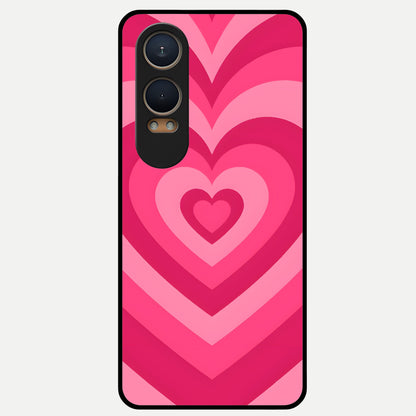  Layered Love Hearts Glass Case For Oneplus Nord CE4 Lite back cover – full design glossy printed glass finish