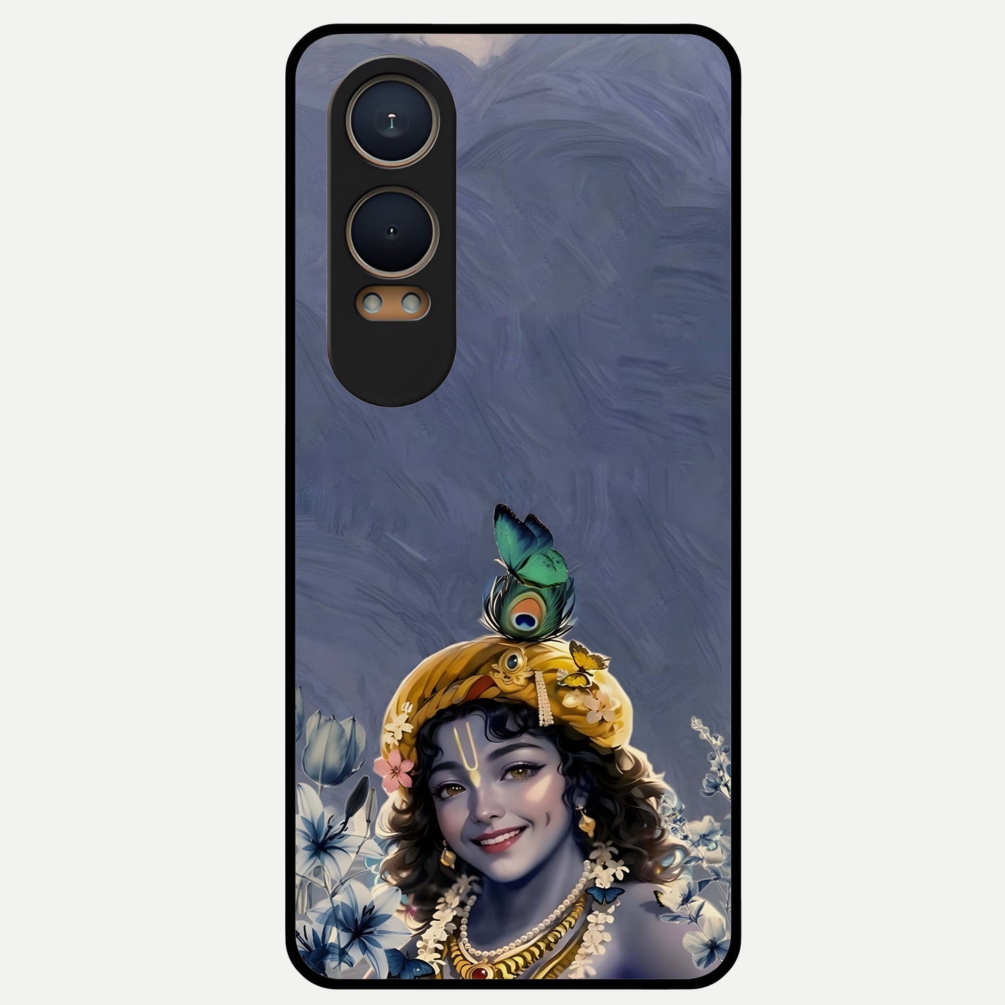  Lord Krishna Glass Case For Oneplus Nord CE4 Lite back cover – full design glossy printed glass finish
