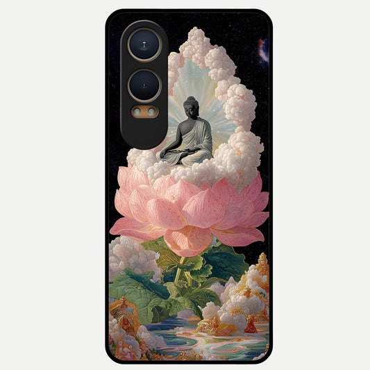  Lotus Divine Peace Glass Case For Oneplus Nord CE4 Lite back cover – full design glossy printed glass finish