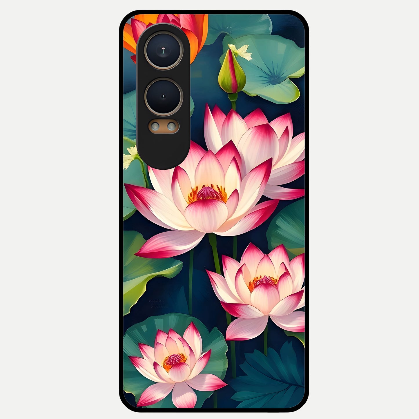  Lotus Dream Serenity Glass Case For Oneplus Nord CE4 Lite back cover – full design glossy printed glass finish