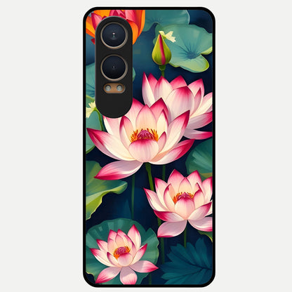  Lotus Dream Serenity Glass Case For Oneplus Nord CE4 Lite back cover – full design glossy printed glass finish