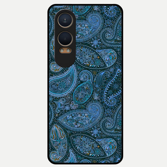  Midnight Paisley Glow Glass Case For Oneplus Nord CE4 Lite back cover – full design glossy printed glass finish