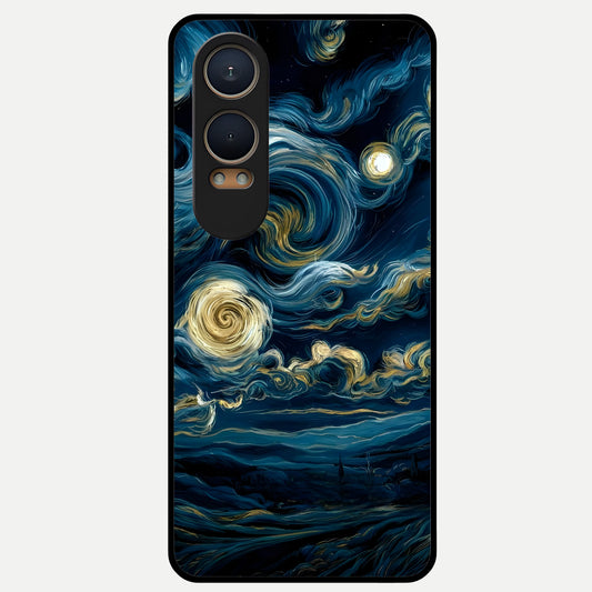  Midnight Sky Whirl Glass Case For Oneplus Nord CE4 Lite back cover – full design glossy printed glass finish
