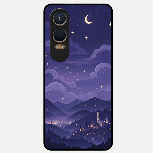  Minimal Night View Glass Case For Oneplus Nord CE4 Lite back cover – full design glossy printed glass finish
