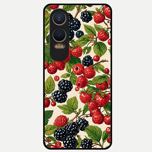  Mixed Berry Collage Glass Case For Oneplus Nord CE4 Lite back cover – full design glossy printed glass finish