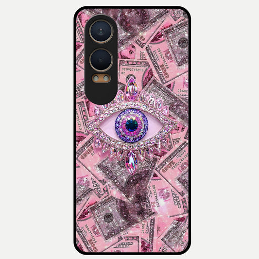  Money Eye Luxe Glass Case For Oneplus Nord CE4 Lite back cover – full design glossy printed glass finish