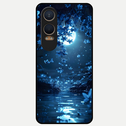  Moonlight Petal Dream Glass Case For Oneplus Nord CE4 Lite back cover – full design glossy printed glass finish