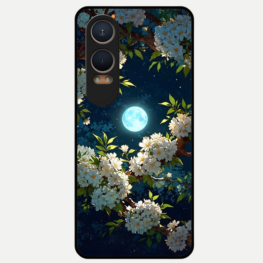  Moonlit Blossom Dream Glass Case For Oneplus Nord CE4 Lite back cover – full design glossy printed glass finish