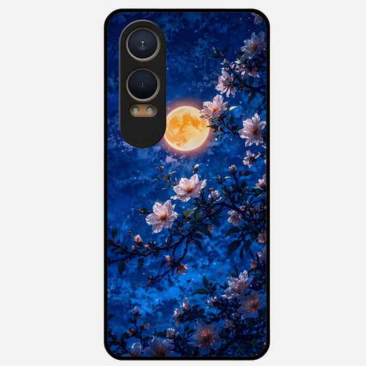  Moonlit Blossoms Night Glass Case For Oneplus Nord CE4 Lite back cover – full design glossy printed glass finish