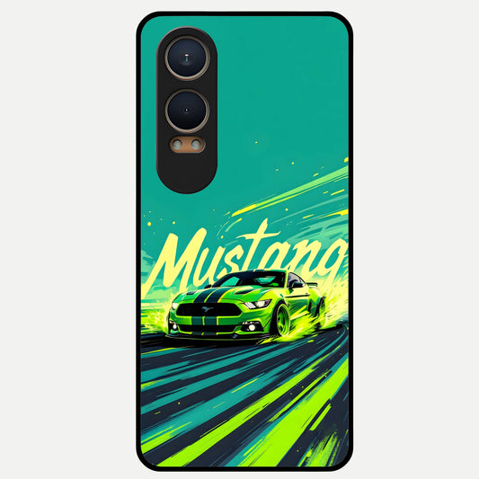  Mustang Bang Glass Case For Oneplus Nord CE4 Lite back cover – full design glossy printed glass finish