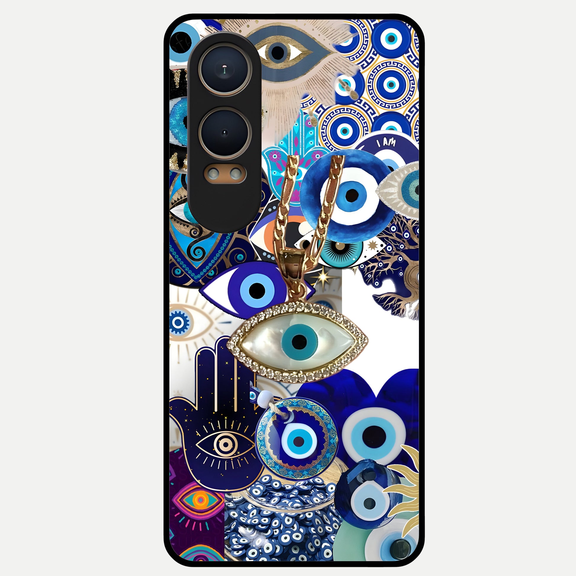  Mystic Charm Eye Glass Case For Oneplus Nord CE4 Lite back cover – full design glossy printed glass finish