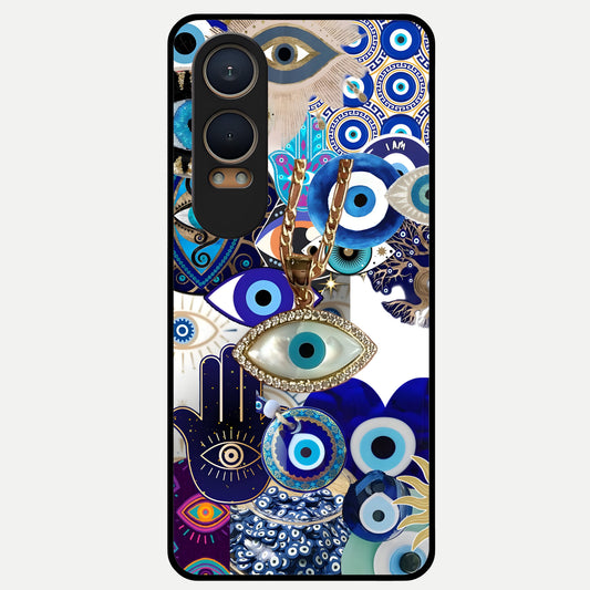  Mystic Charm Eye Glass Case For Oneplus Nord CE4 Lite back cover – full design glossy printed glass finish