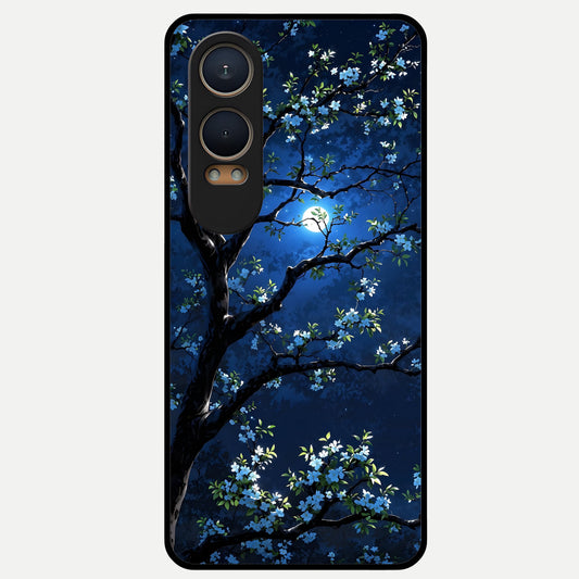  Mystic Floral Night Glass Case For Oneplus Nord CE4 Lite back cover – full design glossy printed glass finish
