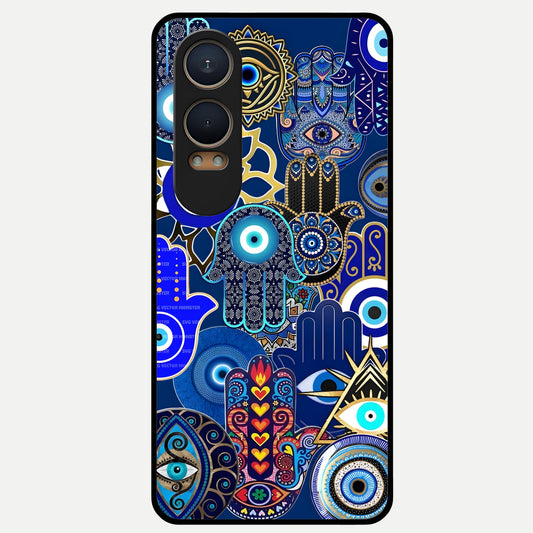  Mystic Palm Guard Glass Case For Oneplus Nord CE4 Lite back cover – full design glossy printed glass finish