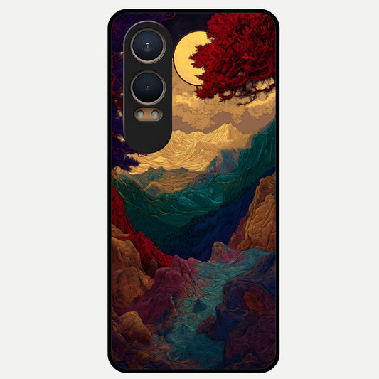  Mystic Valley Light Glass Case For Oneplus Nord CE4 Lite back cover – full design glossy printed glass finish