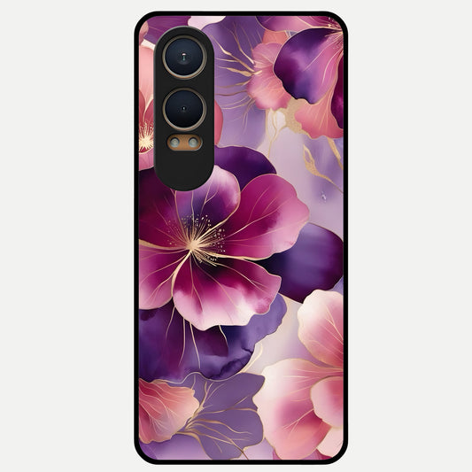  Pink Bouquet Florals Glass Case For Oneplus Nord CE4 Lite back cover – full design glossy printed glass finish