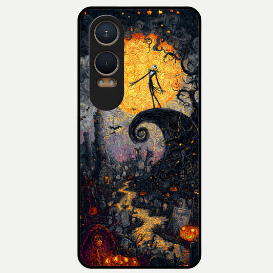  Pumpkin Moonlight Tale Glass Case For Oneplus Nord CE4 Lite back cover – full design glossy printed glass finish