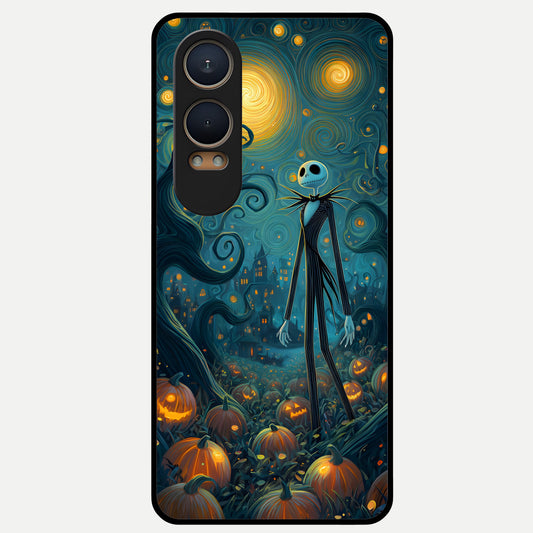  Pumpkin Moon Night Glass Case For Oneplus Nord CE4 Lite back cover – full design glossy printed glass finish
