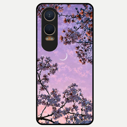  Purple Serenity Moon Glass Case For Oneplus Nord CE4 Lite back cover – full design glossy printed glass finish