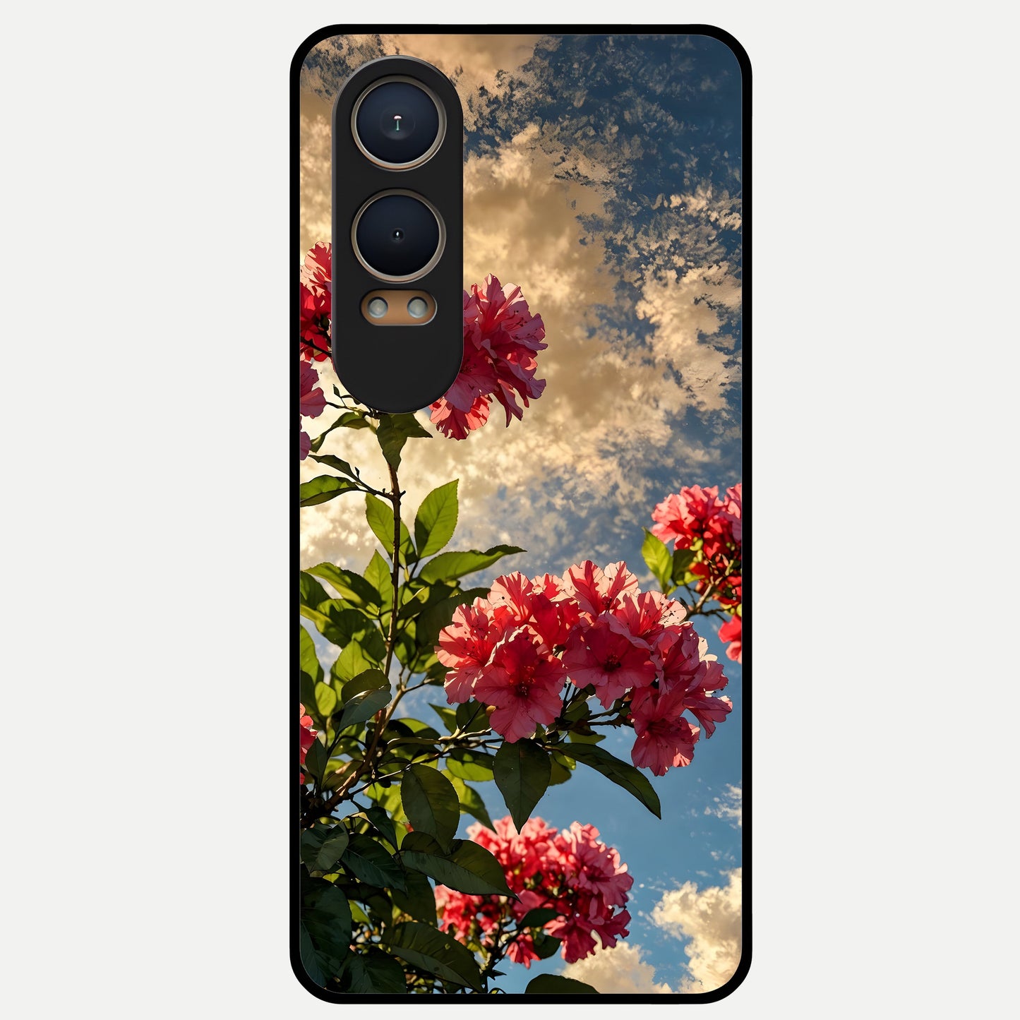  Red Bloom Skies Glass Case For Oneplus Nord CE4 Lite back cover – full design glossy printed glass finish