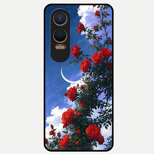  Rose Drift Flowers Glass Case For Oneplus Nord CE4 Lite back cover – full design glossy printed glass finish