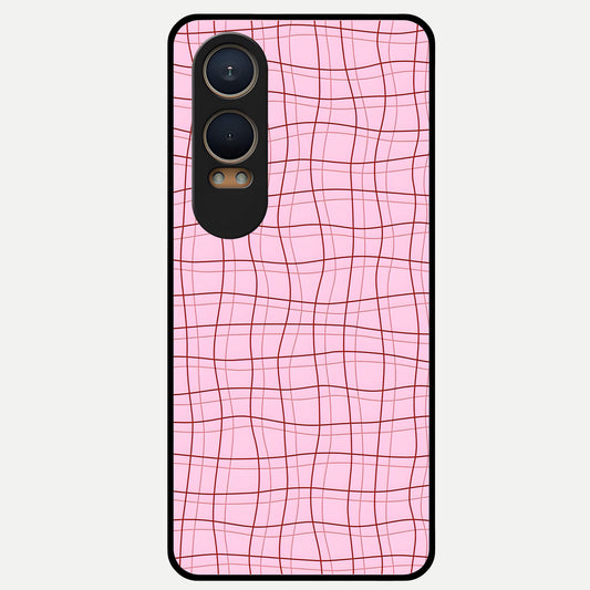  Soft Grid Bliss Glass Case For Oneplus Nord CE4 Lite back cover – full design glossy printed glass finish