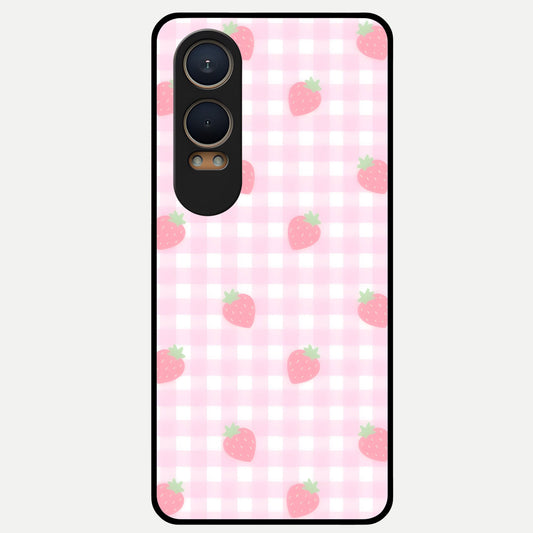  Strawberry Picnic Love Glass Case For Oneplus Nord CE4 Lite back cover – full design glossy printed glass finish