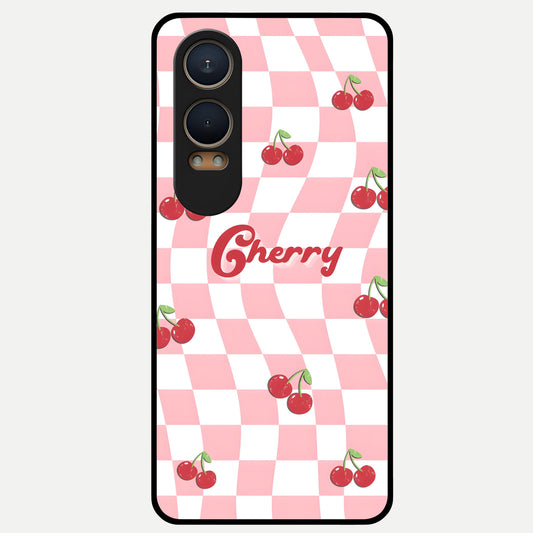  Sweet Cherry Vibes Glass Case For Oneplus Nord CE4 Lite back cover – full design glossy printed glass finish