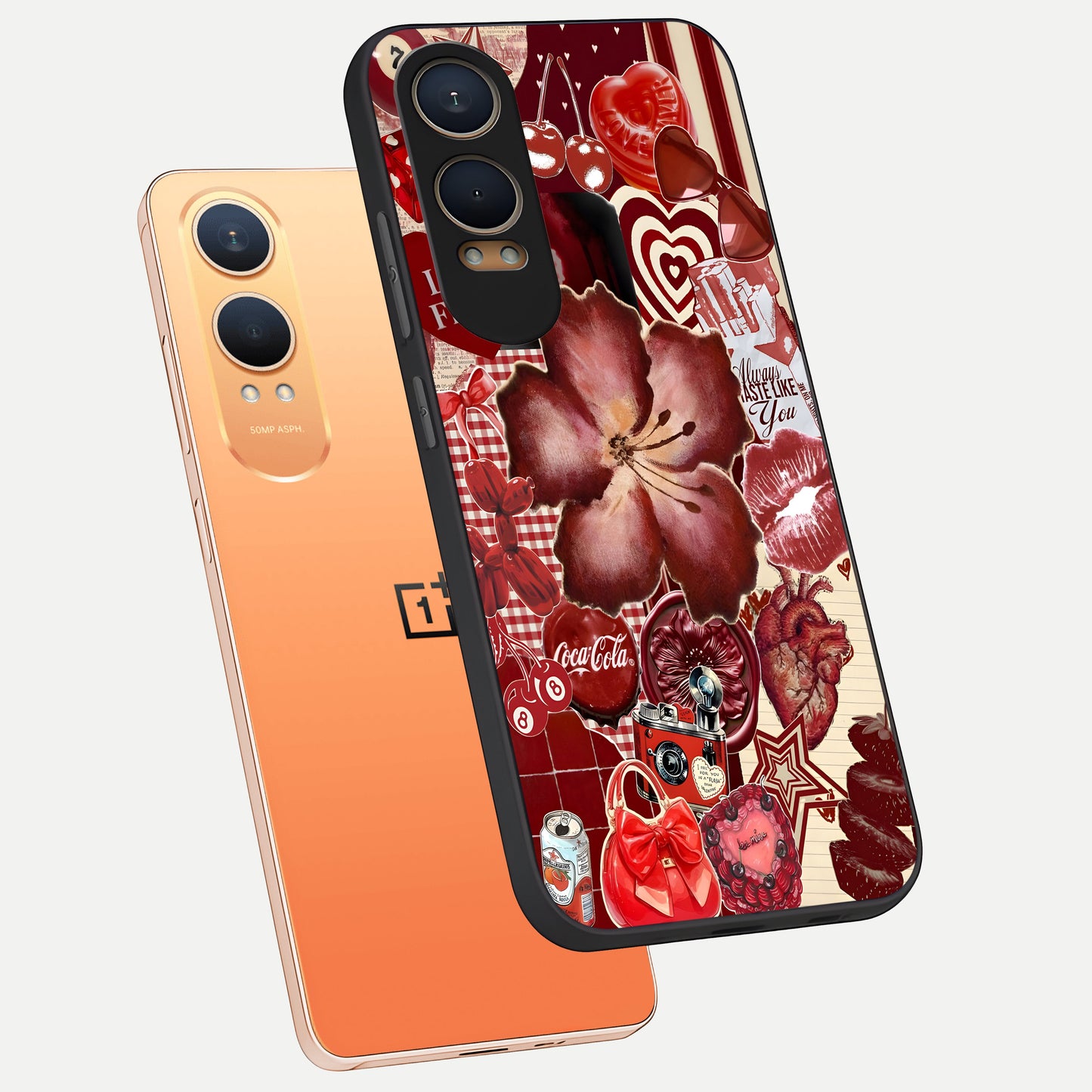  Aesthetic Little Freak phone case For Oneplus Nord CE4 Lite showing premium glass back cover with detailed artwork