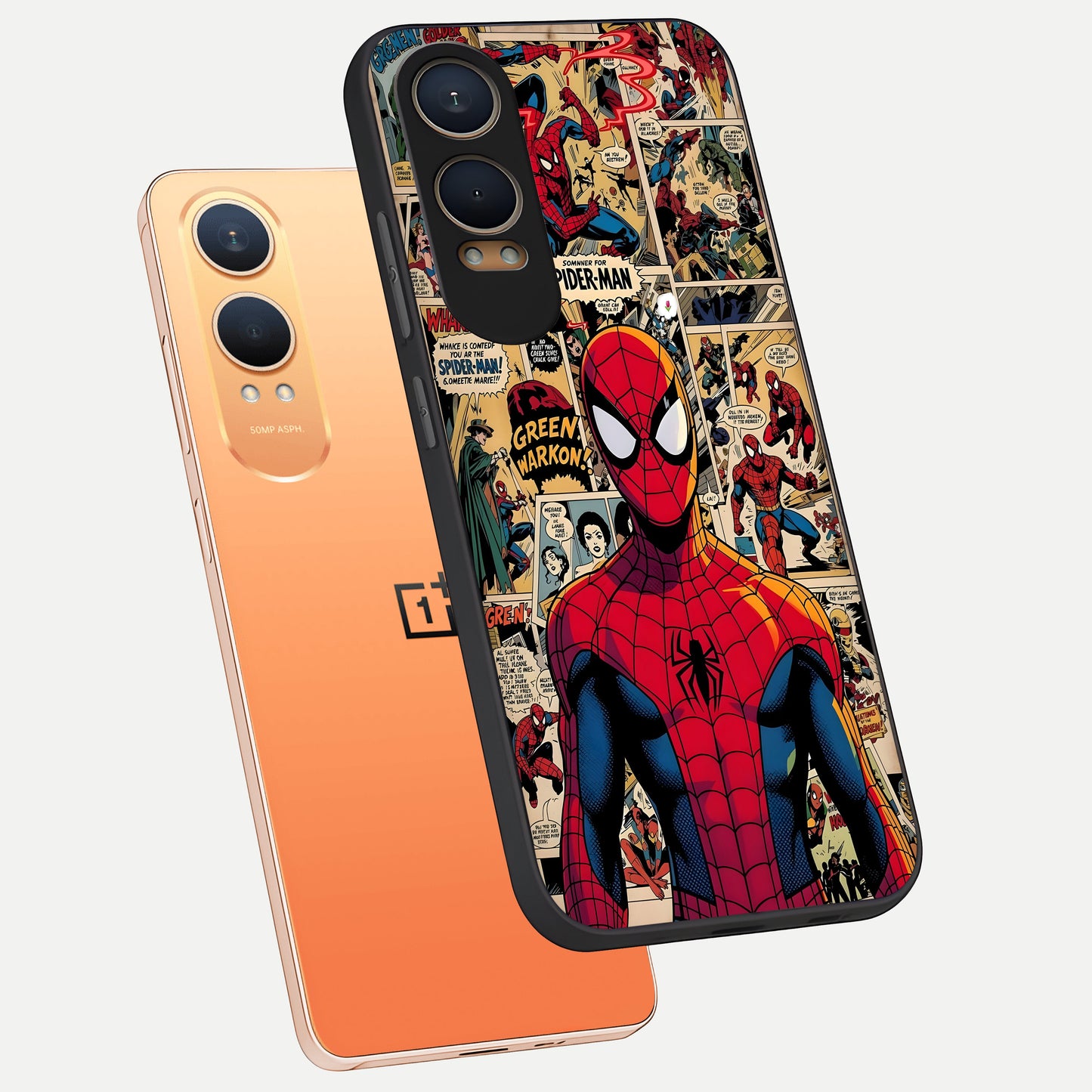  Aesthetic Spider phone case For Oneplus Nord CE4 Lite showing premium glass back cover with detailed artwork