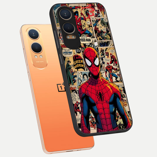  Aesthetic Spider phone case For Oneplus Nord CE4 Lite showing premium glass back cover with detailed artwork