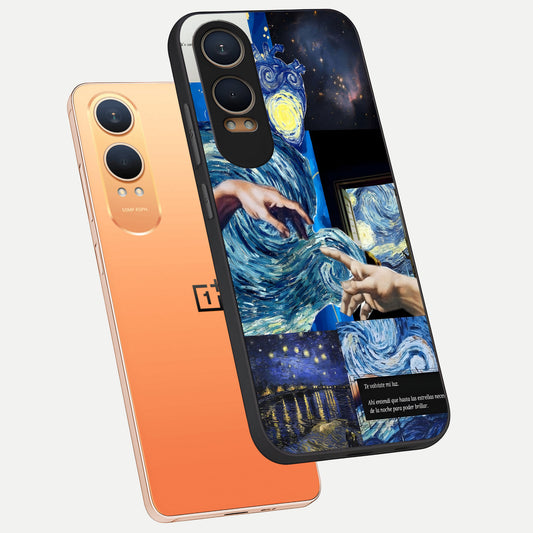  Aesthetic Vando Hands phone case For Oneplus Nord CE4 Lite showing premium glass back cover with detailed artwork