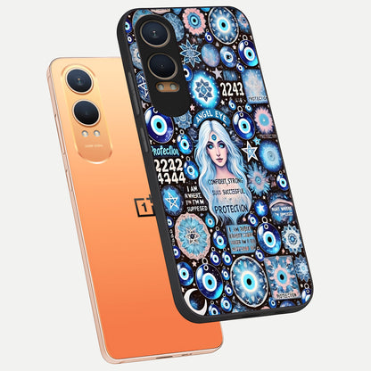  Angel Aura Shield phone case For Oneplus Nord CE4 Lite showing premium glass back cover with detailed artwork