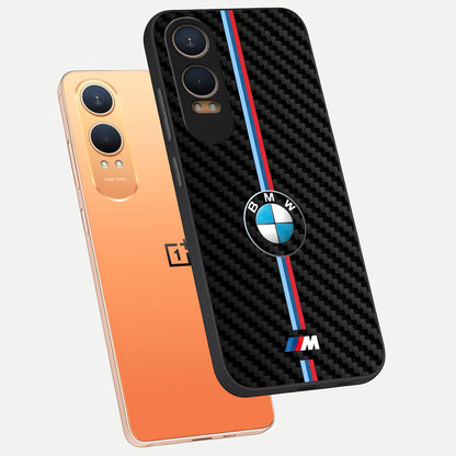  BMW Pattern phone case For Oneplus Nord CE4 Lite showing premium glass back cover with detailed artwork