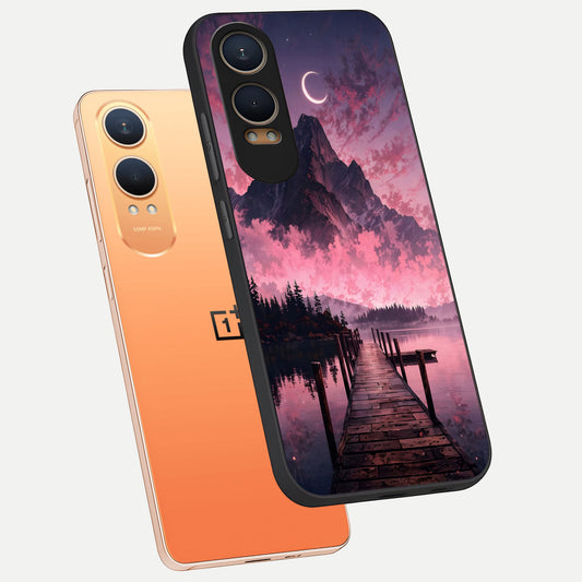  Beautiful Mountain View phone case For Oneplus Nord CE4 Lite showing premium glass back cover with detailed artwork