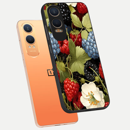  Berry Bloom Charm phone case For Oneplus Nord CE4 Lite showing premium glass back cover with detailed artwork