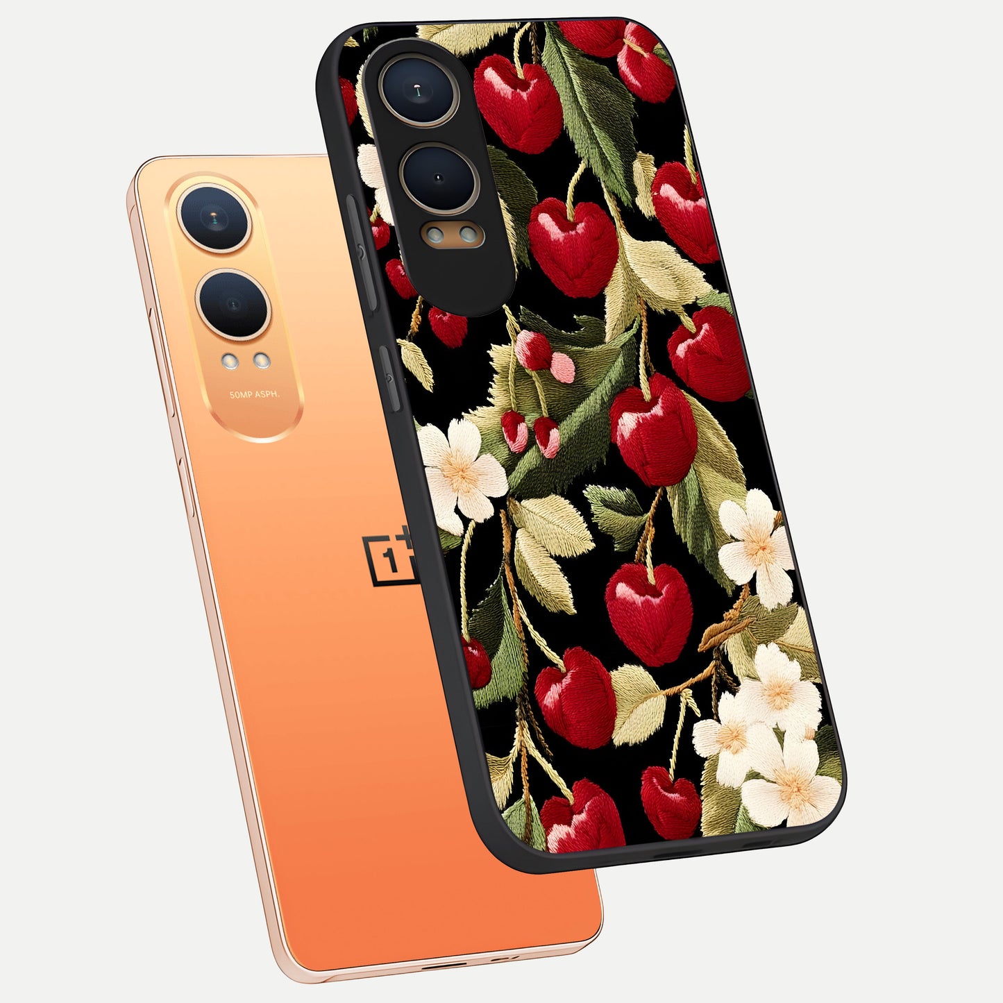  Blooming Spendor Bird phone case For Oneplus Nord CE4 Lite showing premium glass back cover with detailed artwork