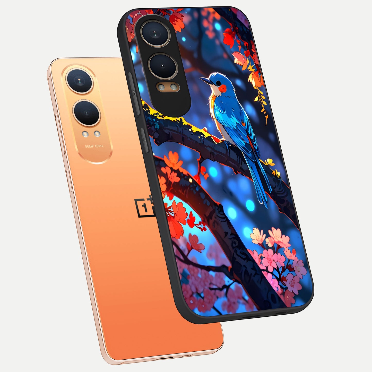  Blooming Water Drift phone case For Oneplus Nord CE4 Lite showing premium glass back cover with detailed artwork