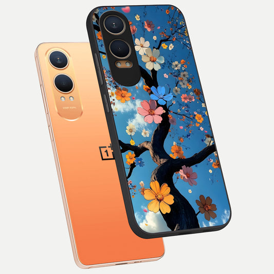  Blossom Dream Sky phone case For Oneplus Nord CE4 Lite showing premium glass back cover with detailed artwork