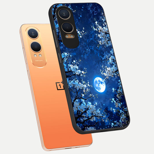  Blossom Moonlight Sky phone case For Oneplus Nord CE4 Lite showing premium glass back cover with detailed artwork