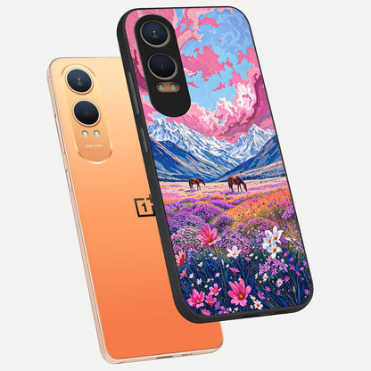 Blossom Valley Dream phone case For Oneplus Nord CE4 Lite showing premium glass back cover with detailed artwork