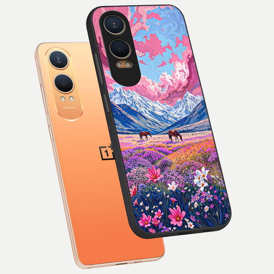  Blossom Valley Dream phone case For Oneplus Nord CE4 Lite showing premium glass back cover with detailed artwork