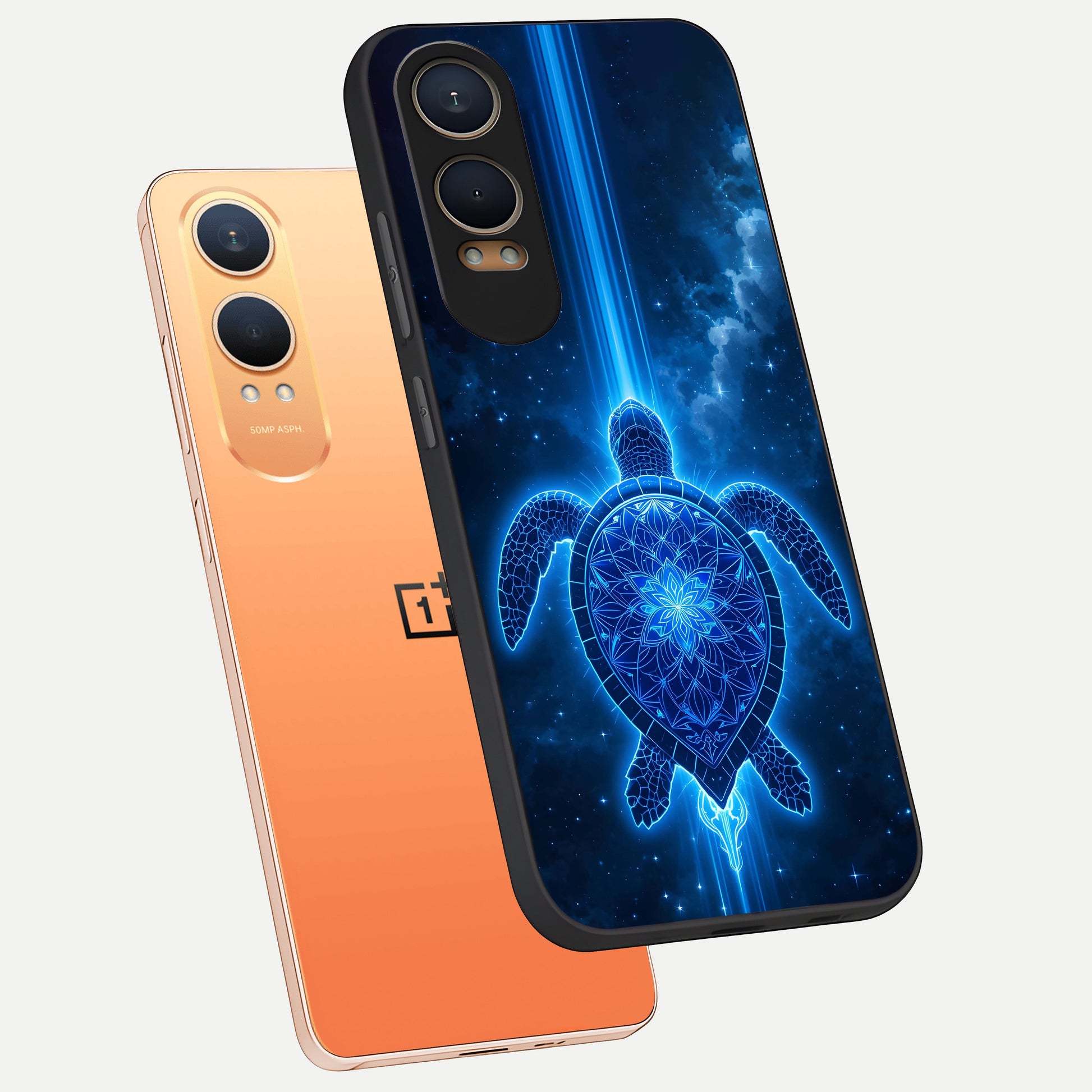  Blue Galaxy Turtle phone case For Oneplus Nord CE4 Lite showing premium glass back cover with detailed artwork
