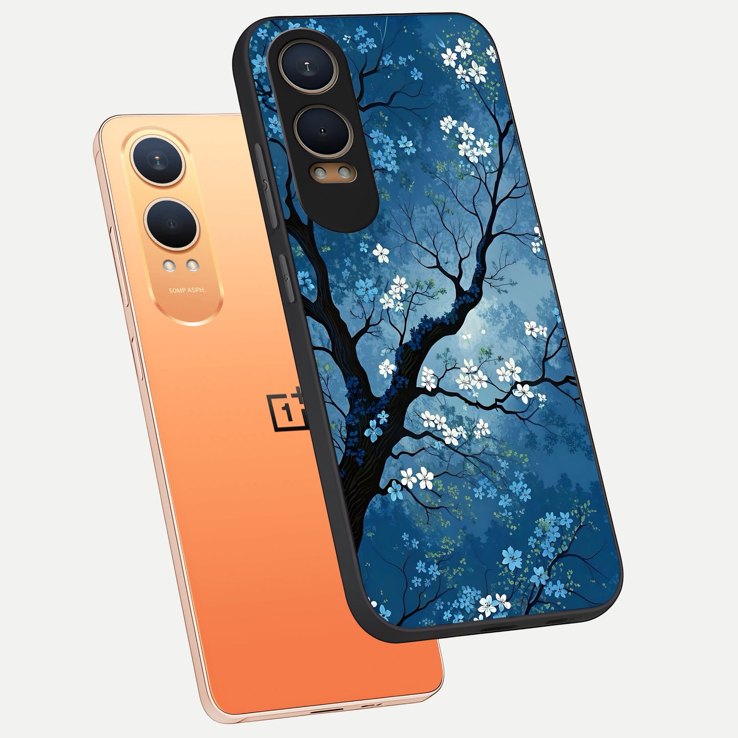  Blue Tree Serenity phone case For Oneplus Nord CE4 Lite showing premium glass back cover with detailed artwork