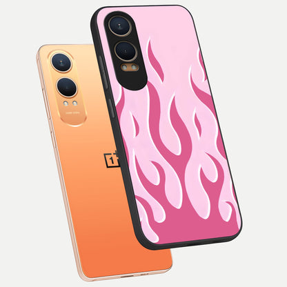  Blush Flame Energy phone case For Oneplus Nord CE4 Lite showing premium glass back cover with detailed artwork