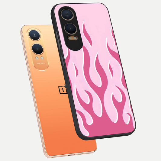  Blush Flame Energy phone case For Oneplus Nord CE4 Lite showing premium glass back cover with detailed artwork