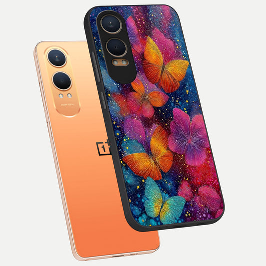  Butterfly Dream Mist phone case For Oneplus Nord CE4 Lite showing premium glass back cover with detailed artwork