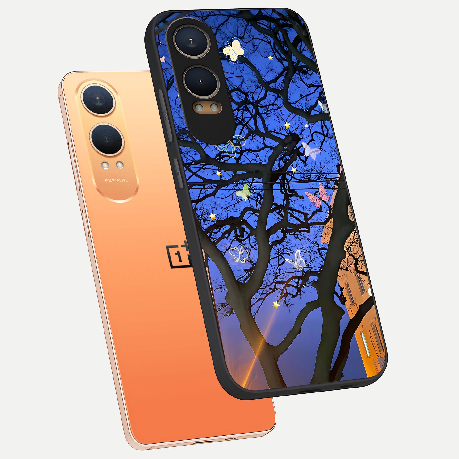  Butterfly Night Magic phone case For Oneplus Nord CE4 Lite showing premium glass back cover with detailed artwork