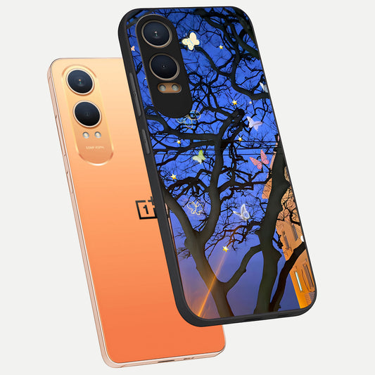  Butterfly Night Magic phone case For Oneplus Nord CE4 Lite showing premium glass back cover with detailed artwork