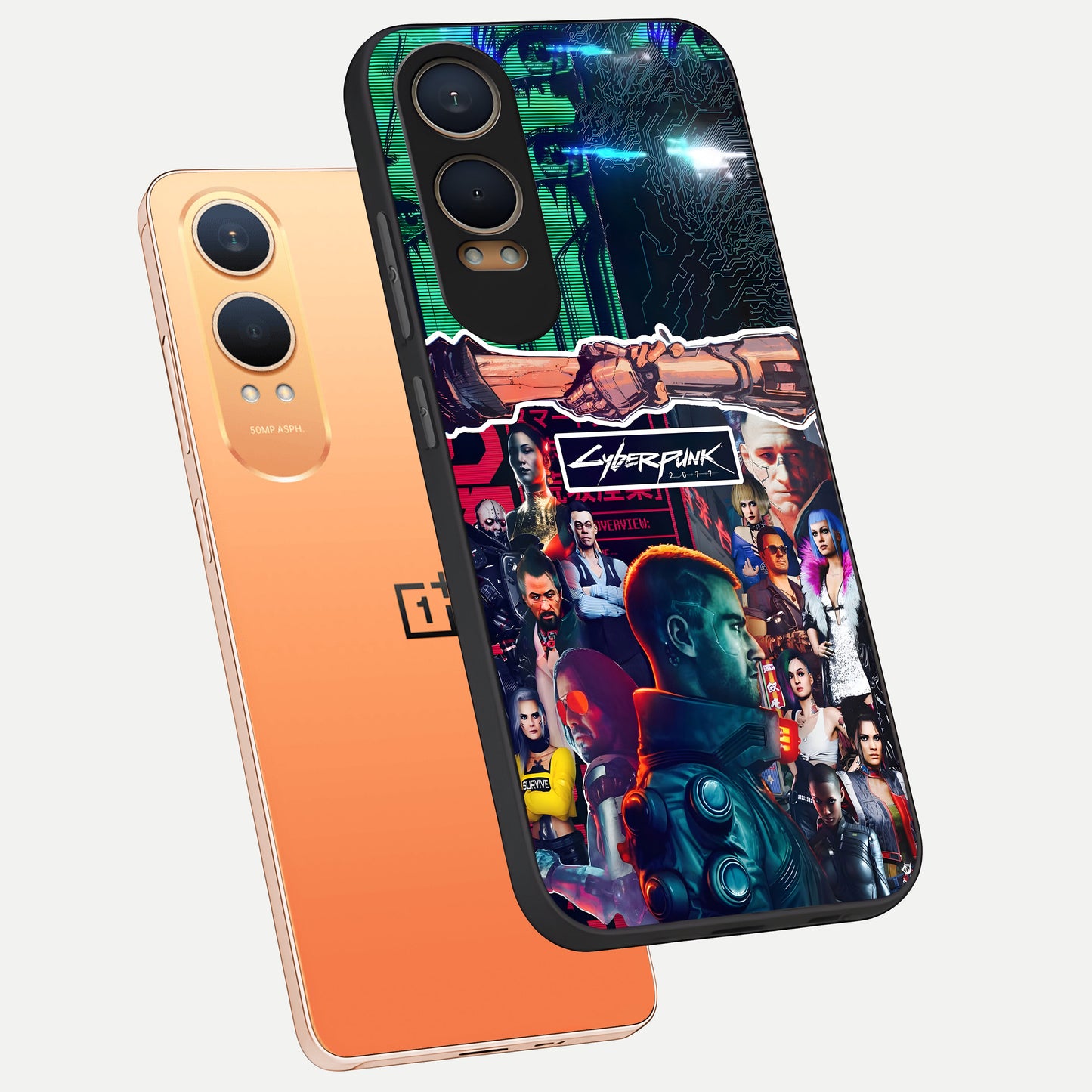  CYBERPUNK Legacy phone case For Oneplus Nord CE4 Lite showing premium glass back cover with detailed artwork